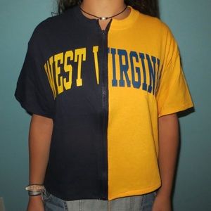 University of West Virginia Zippered tee NWOT